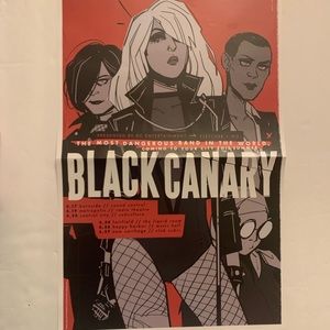 Black Canary 2015 Comic Book Poster. Rock Band. Promotional. New 52.